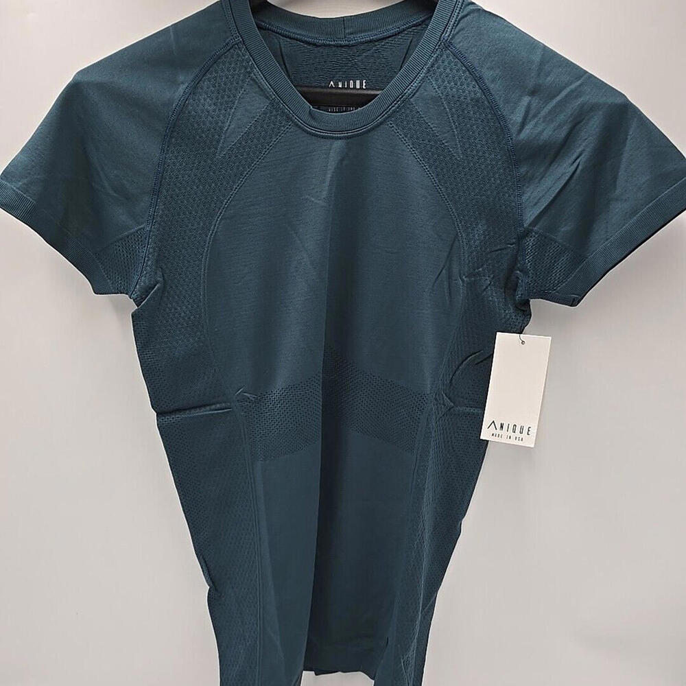ANIQUE Women's Signature Short Sleeve‎ Riding Equestrian Peppermint XS Shirt NWT - Picture 3 of 10